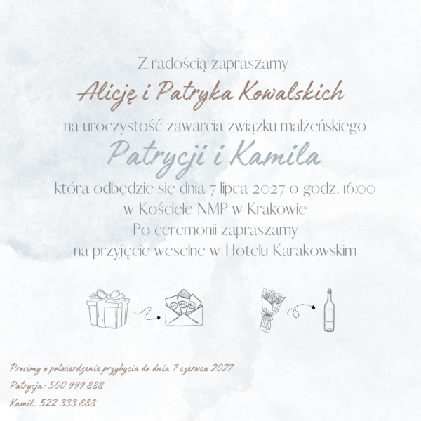 Zaproszenie ślubne wzór ZS-2