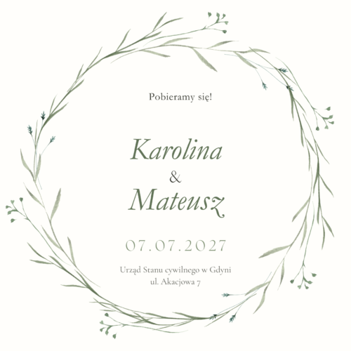 Zaproszenie ślubne wzór ZS-4