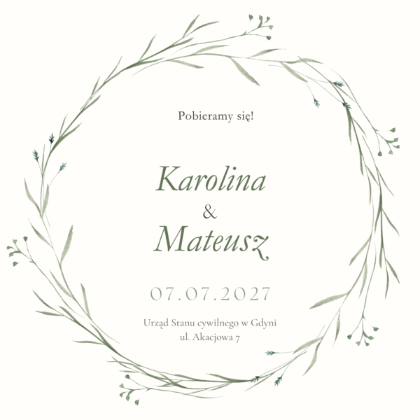 Zaproszenie ślubne wzór ZS-4