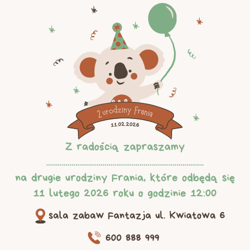 Zaproszenie urodzinowe wzór ZS-2